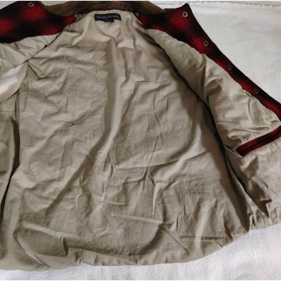 Vtg 90s SMALL Banana Republic Wool Plaid Vest Cabincore Outdoors Preppy Hunting - Picture 9 of 10